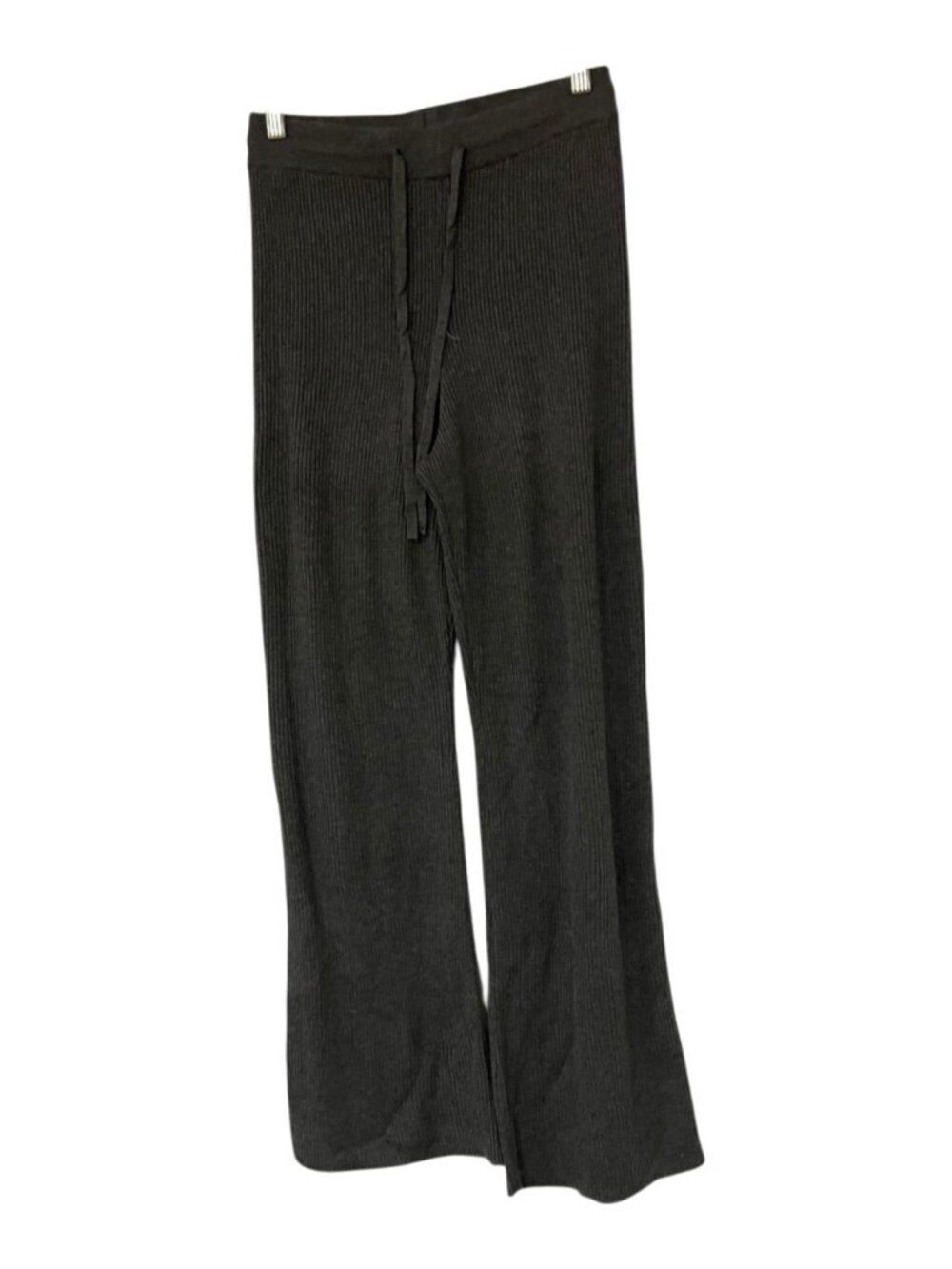 Oysho Womens Lounge pants Small Dark Gray Drawstring Wide-Leg Knit 0337/917 NWT